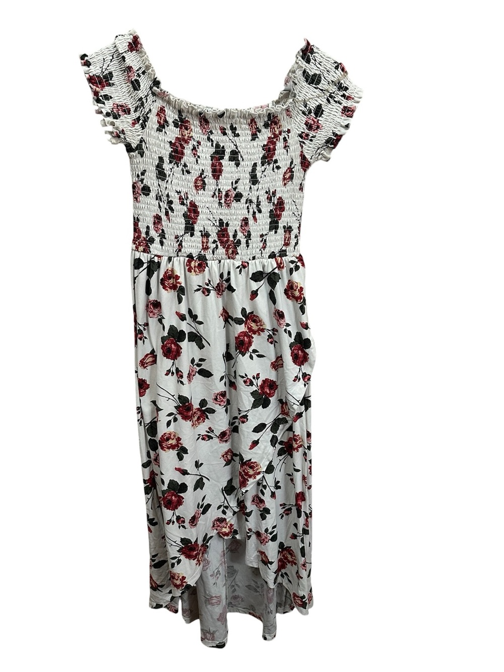 Floral High Low Smocked Dress Small
